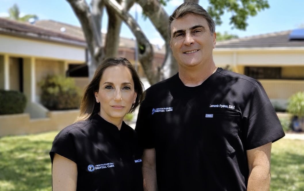 Dr. Gabriela Cohen and Dr. Leonardo Frydman at South Florida Dental Care in Hollywood, Florida