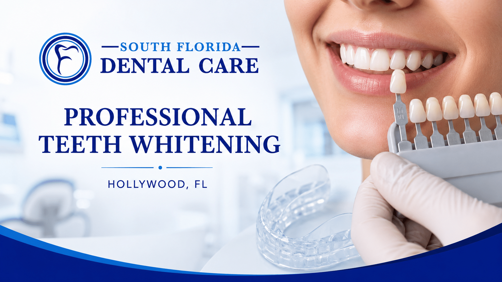 Professional teeth whitening and custom whitening trays at South Florida Dental Care in Hollywood, FL